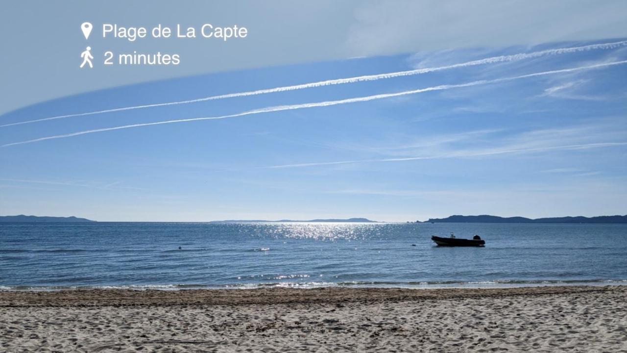 L'Instant Plage - Vue Mer - Bord De Plage - La Capte - Cote D'Azur Hyères Esterno foto